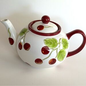 Gates Ware Ceramic Teapot With Cherries Design